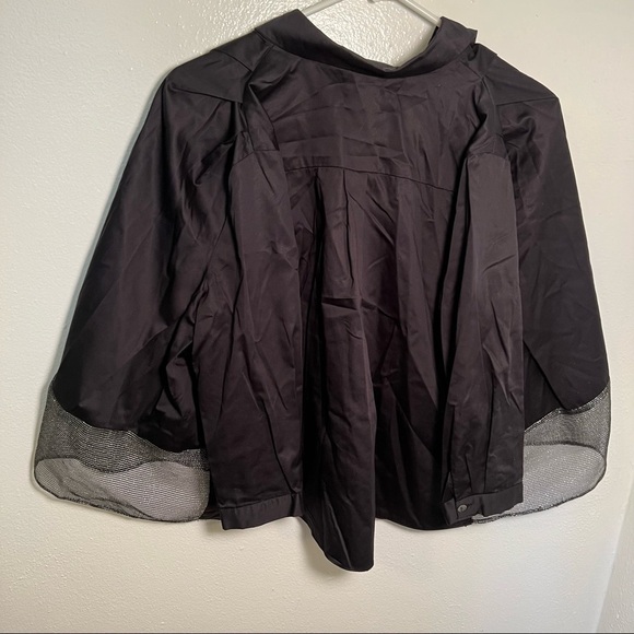 Eyedoll Button Down Swing Blouse Black Sparkle Mesh Hem - Picture 7 of 11